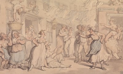 Vred scene i en gade af Thomas Rowlandson